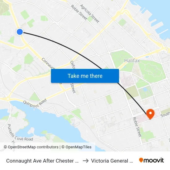 Connaught Ave After Chester Ave (6496) to Victoria General Hospital map
