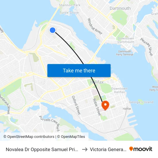 Novalea Dr Opposite Samuel Prince Manor (7378) to Victoria General Hospital map