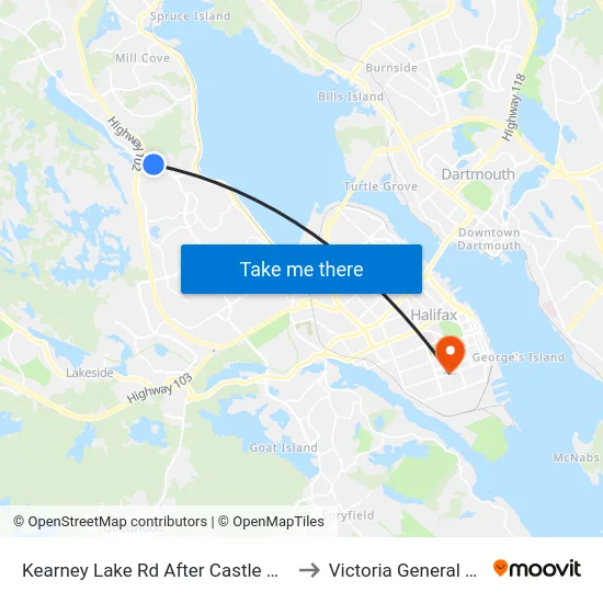 Kearney Lake Rd After Castle Hill Dr (7016) to Victoria General Hospital map