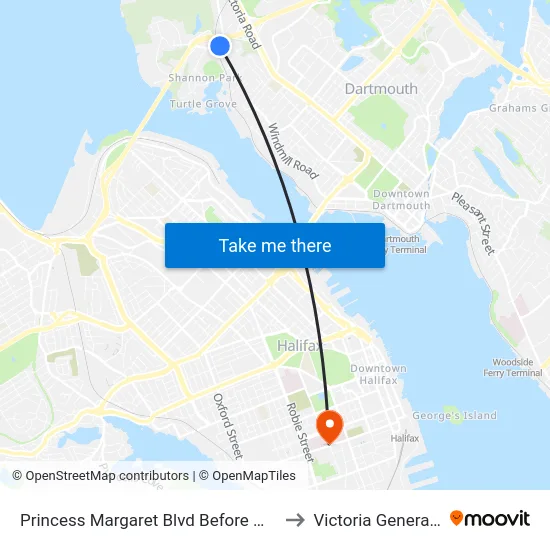 Princess Margaret Blvd Before Windmill Rd (8078) to Victoria General Hospital map