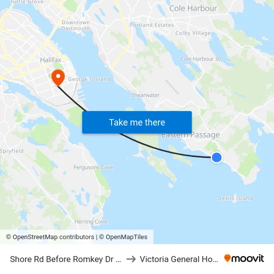 Shore Rd Before Romkey Dr (8273) to Victoria General Hospital map
