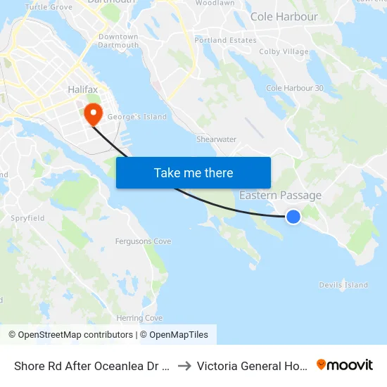 Shore Rd After Oceanlea Dr (8270) to Victoria General Hospital map