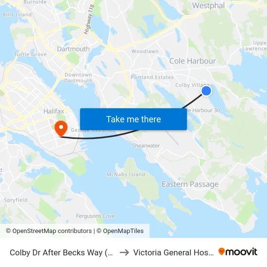 Colby Dr After Becks Way (6463) to Victoria General Hospital map