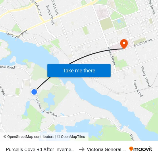 Purcells Cove Rd After Inverness Ave (8090) to Victoria General Hospital map