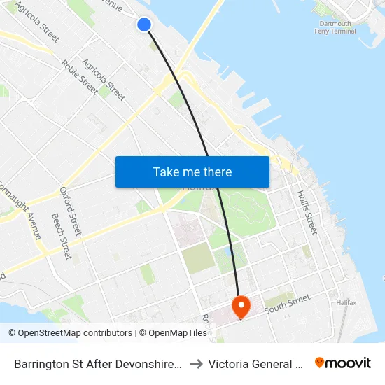 Barrington St After Devonshire Ave (6090) to Victoria General Hospital map