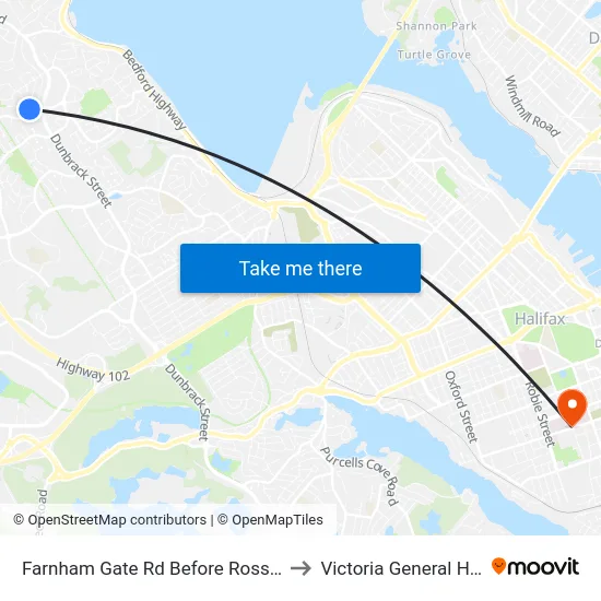 Farnham Gate Rd Before Ross St (6652) to Victoria General Hospital map