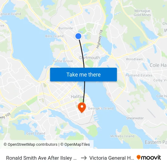 Ronald Smith Ave After Ilsley Ave (8241) to Victoria General Hospital map
