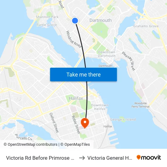 Victoria Rd Before Primrose St (8426) to Victoria General Hospital map
