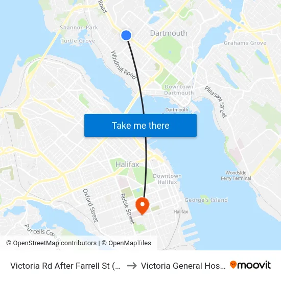 Victoria Rd After Farrell St (8422) to Victoria General Hospital map