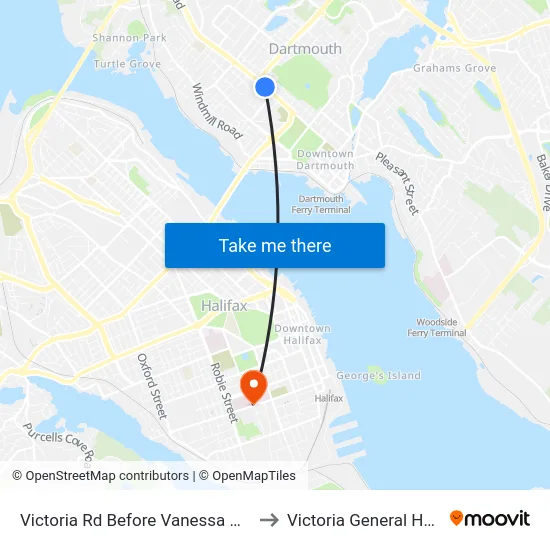 Victoria Rd Before Vanessa Dr (8428) to Victoria General Hospital map