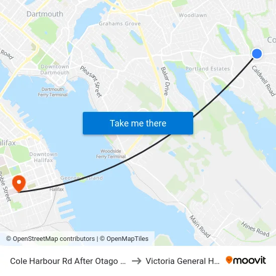 Cole Harbour Rd After Otago Dr (6478) to Victoria General Hospital map