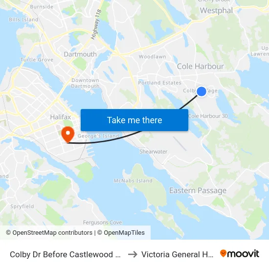 Colby Dr Before Castlewood Dr (6470) to Victoria General Hospital map