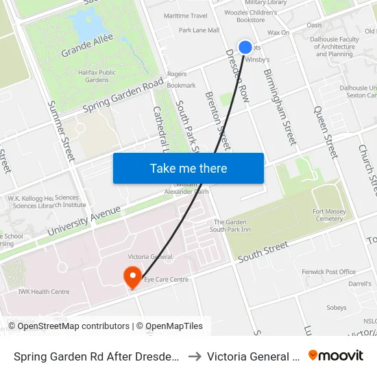 Spring Garden Rd After Dresden Row (8336) to Victoria General Hospital map