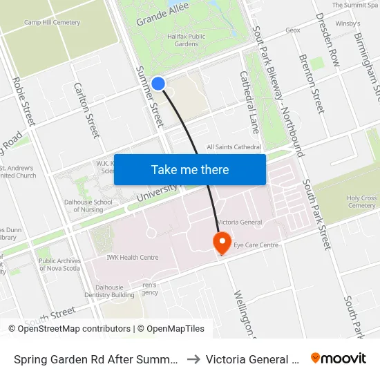Spring Garden Rd After Summer St (8337) to Victoria General Hospital map