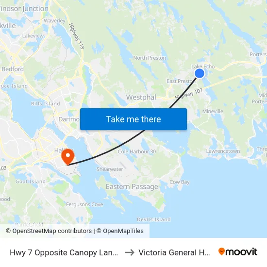 Hwy 7 Opposite Canopy Lane (8922) to Victoria General Hospital map