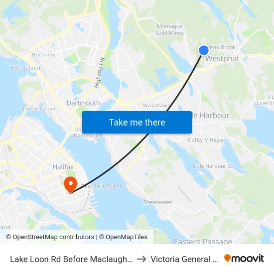 Lake Loon Rd Before Maclaughlin Rd (7100) to Victoria General Hospital map
