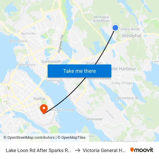 Lake Loon Rd After Sparks Rd (7101) to Victoria General Hospital map