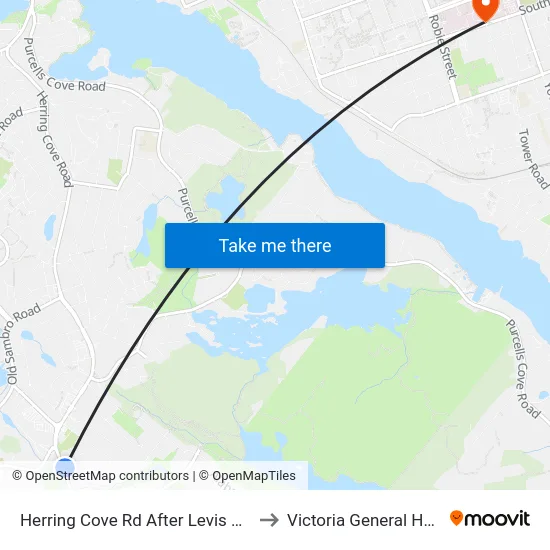 Herring Cove Rd After Levis St (6864) to Victoria General Hospital map