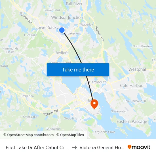 First Lake Dr After Cabot Cr (6679) to Victoria General Hospital map