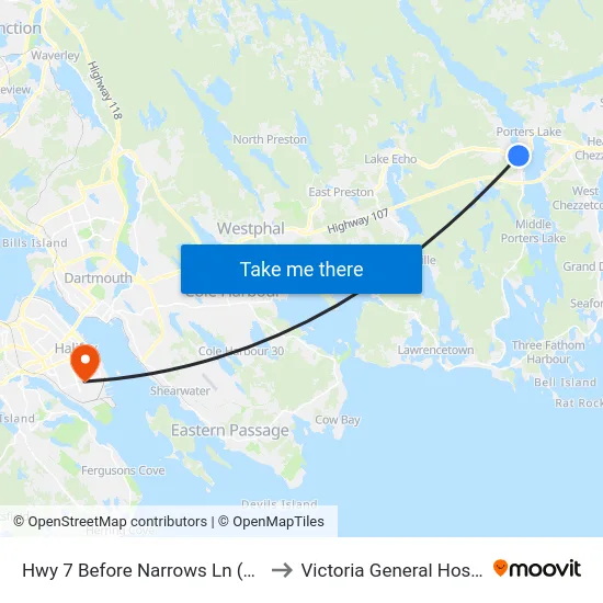 Hwy 7 Before Narrows Ln (8914) to Victoria General Hospital map