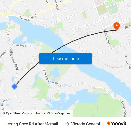 Herring Cove Rd After Mcmullen Rd (6870) to Victoria General Hospital map