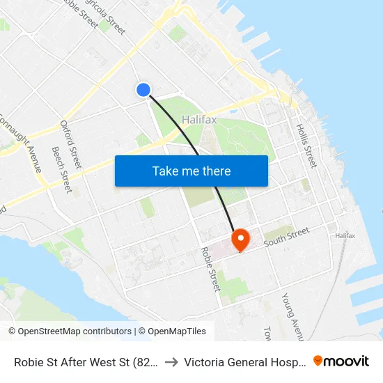 Robie St After West St (8221) to Victoria General Hospital map