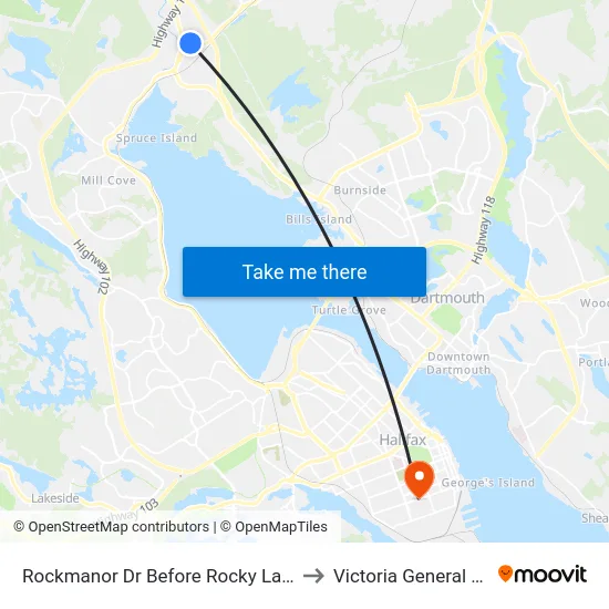 Rockmanor Dr Before Rocky Lake Dr (8228) to Victoria General Hospital map