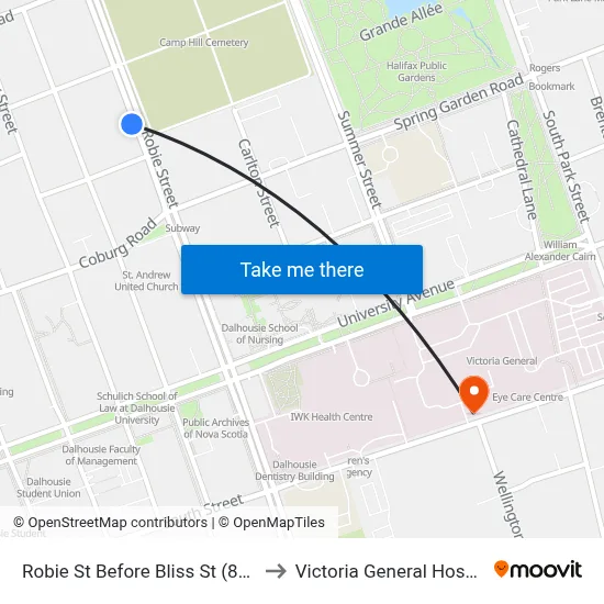 Robie St Before Bliss St (8194) to Victoria General Hospital map
