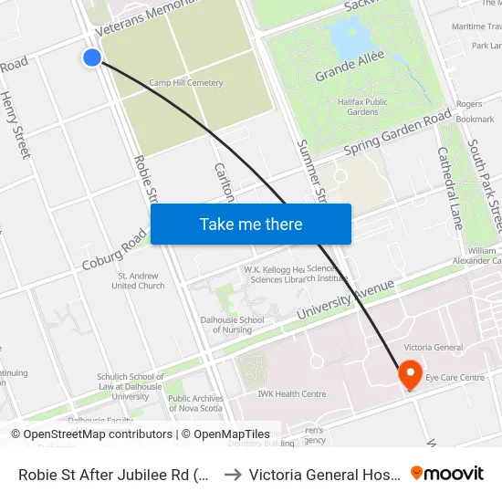 Robie St After Jubilee Rd (8195) to Victoria General Hospital map