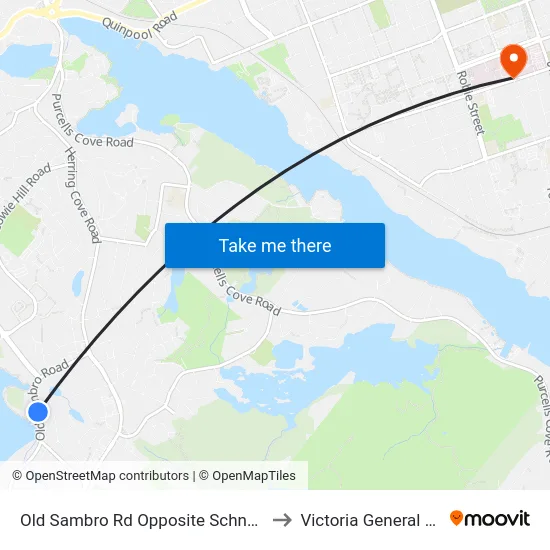 Old Sambro Rd Opposite Schnare St (6608) to Victoria General Hospital map