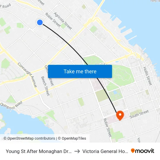 Young St After Monaghan Dr (8629) to Victoria General Hospital map