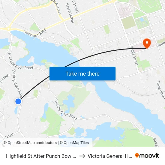 Highfield St After Punch Bowl Dr (6931) to Victoria General Hospital map