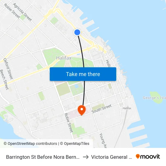 Barrington St Before Nora Bernard St (6104) to Victoria General Hospital map