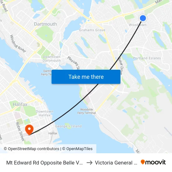 Mt Edward Rd Opposite Belle Vista Dr (7256) to Victoria General Hospital map