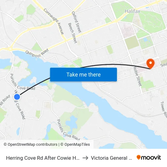 Herring Cove Rd After Cowie Hill Rd (6856) to Victoria General Hospital map