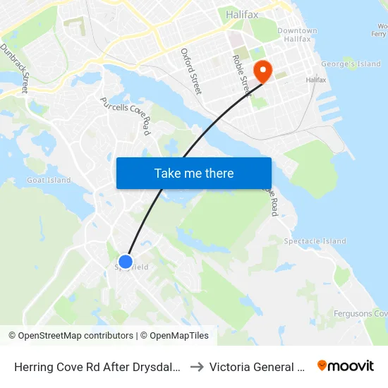 Herring Cove Rd After Drysdale Rd (6858) to Victoria General Hospital map
