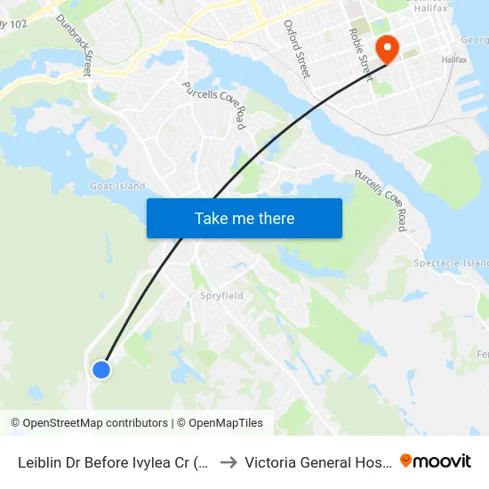 Leiblin Dr Before Ivylea Cr (7138) to Victoria General Hospital map