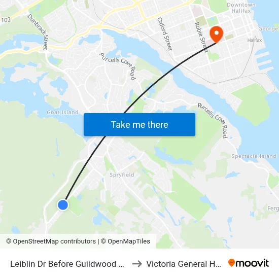 Leiblin Dr Before Guildwood Cr (7136) to Victoria General Hospital map