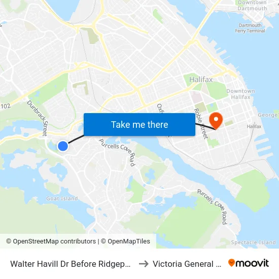 Walter Havill Dr Before Ridgepark Ln (8804) to Victoria General Hospital map