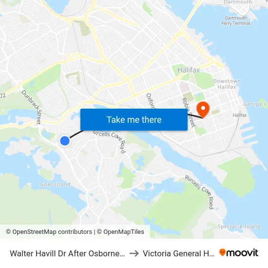 Walter Havill Dr After Osborne St (8802) to Victoria General Hospital map