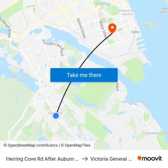 Herring Cove Rd After Auburn Ave (6875) to Victoria General Hospital map