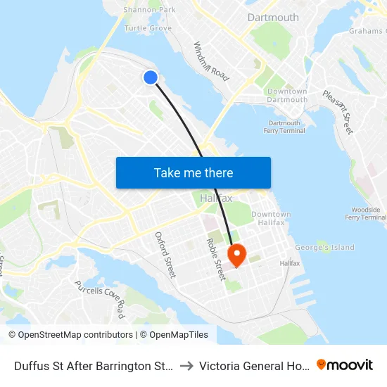 Duffus St After Barrington St (6580) to Victoria General Hospital map