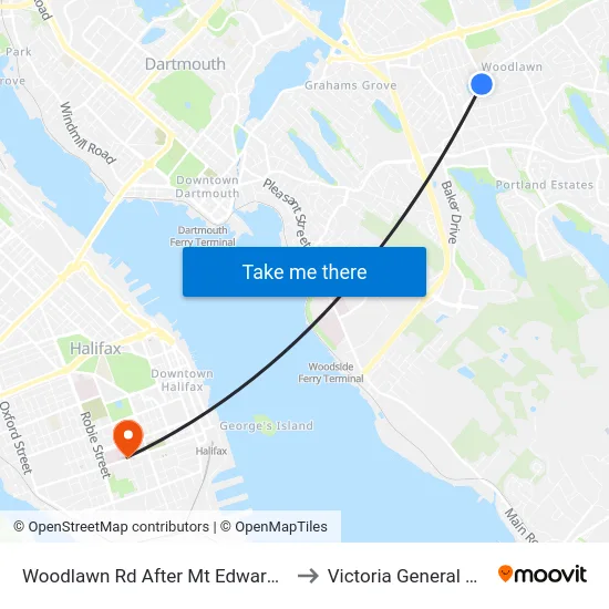 Woodlawn Rd After Mt Edward Rd (8590) to Victoria General Hospital map