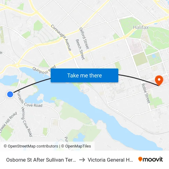 Osborne St After Sullivan Terr (8579) to Victoria General Hospital map