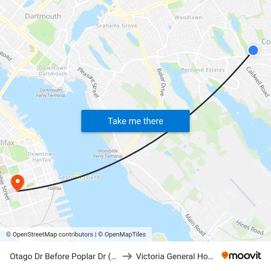 Otago Dr Before Poplar Dr (7398) to Victoria General Hospital map