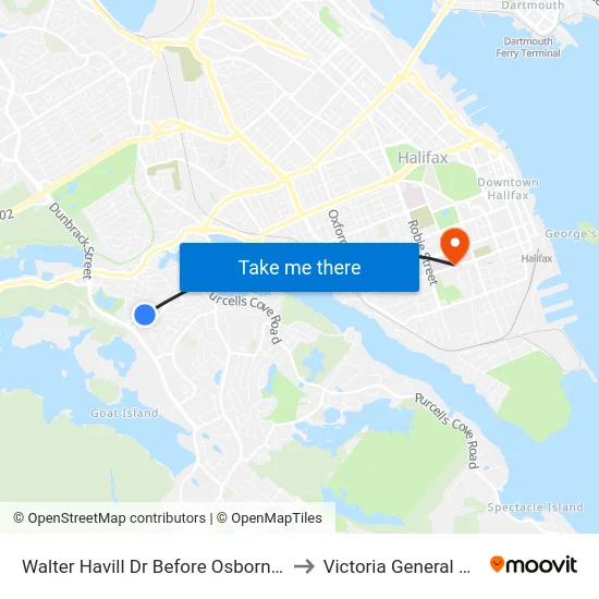 Walter Havill Dr Before Osborne St (8813) to Victoria General Hospital map