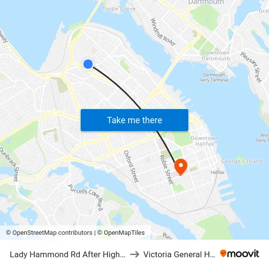 Lady Hammond Rd After High St (7091) to Victoria General Hospital map
