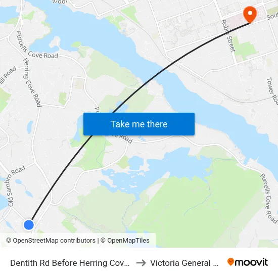 Dentith Rd Before Herring Cove Rd (6559) to Victoria General Hospital map