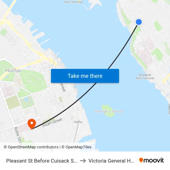 Pleasant St Before Cuisack St (7479) to Victoria General Hospital map