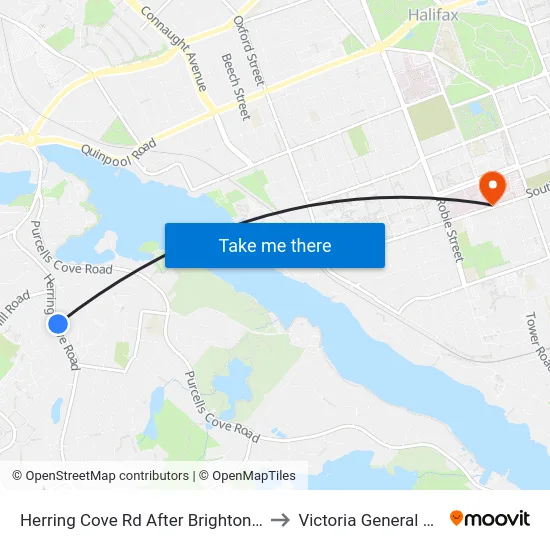 Herring Cove Rd After Brighton Ave (6850) to Victoria General Hospital map